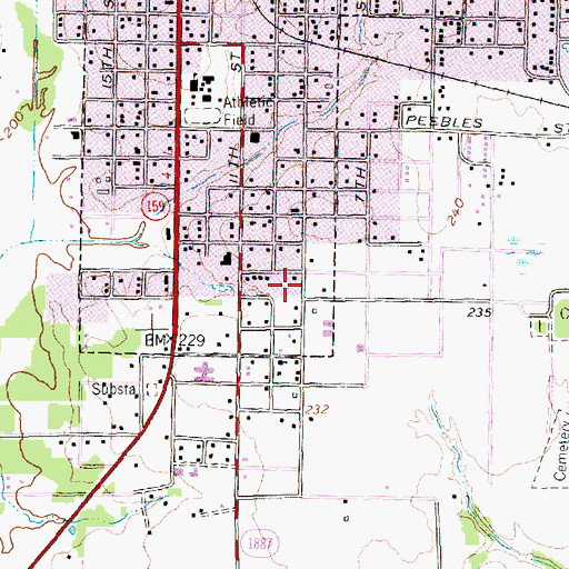 Topographic Map of Hempstead High School, TX