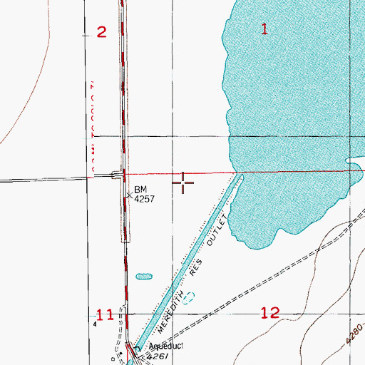 Topographic Map of Lake Meredith Reservoir, CO