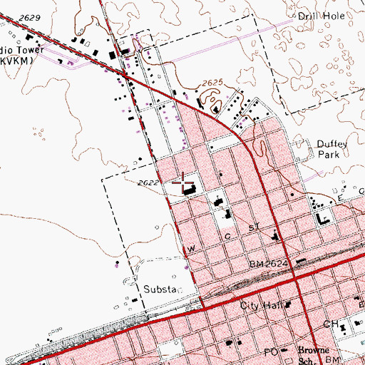 Topographic Map of Sudderth Elementary School, TX