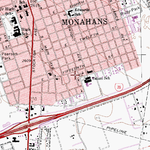 Topographic Map of Tatom Elementary School, TX
