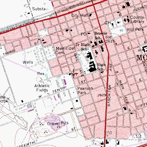 Topographic Map of Walker Junior High School, TX