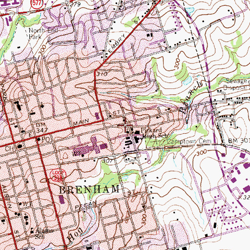 Topographic Map of Alton Elementary School, TX