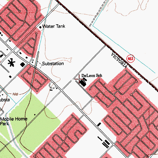 Topographic Map of Martin de Leon Elementary School, TX