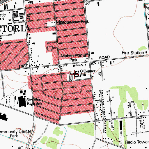 Topographic Map of Oconnor Elementary Magnet School, TX