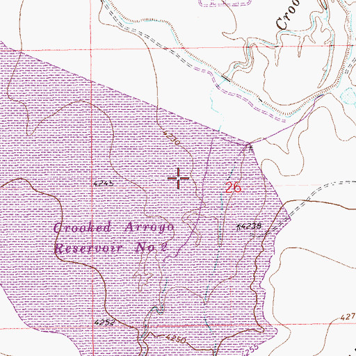 Topographic Map of Crooked Arroyo Retention CA-2 Reservoir, CO