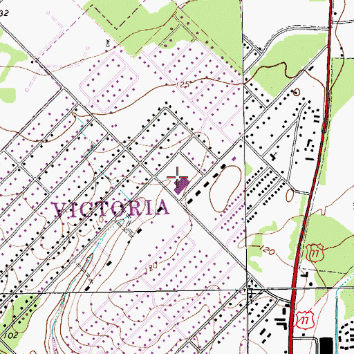 Topographic Map of Vickers Elementary School, TX