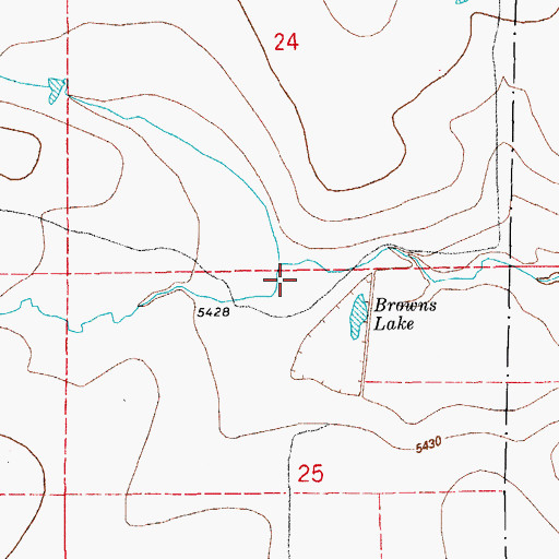 Topographic Map of Brown Number 1 Reservoir, CO