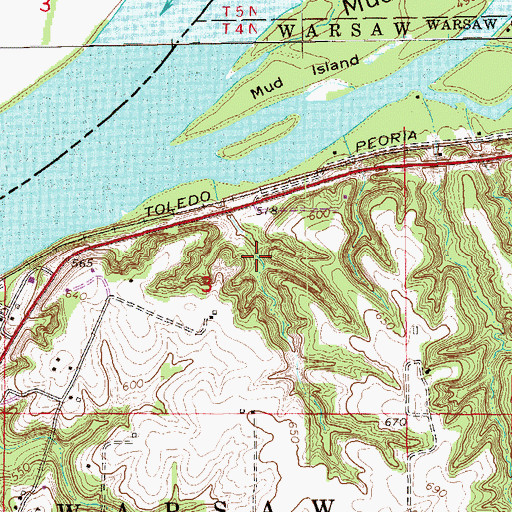 Topographic Map of Mississippi River Sand Hills Nature Preserve, IL