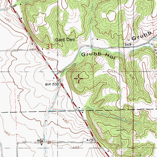 Topographic Map of Grubb Hollow Prairie Nature Preserve, IL