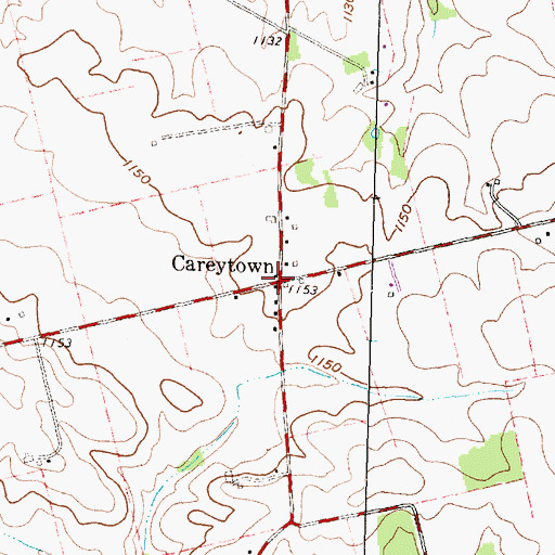 Topographic Map of Careytown Post Office (historical), OH