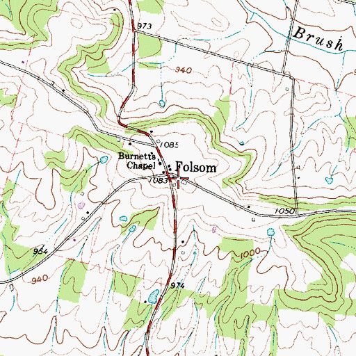 Topographic Map of Folsom Post Office (historical), OH
