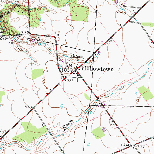 Topographic Map of Hollowtown Post Office (historical), OH