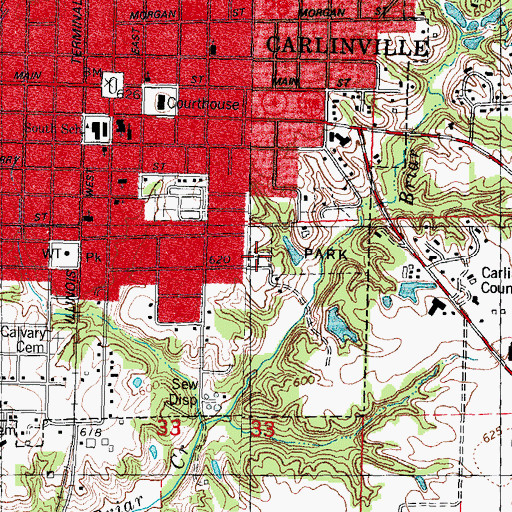 Topographic Map of Zion Cemetery, IL