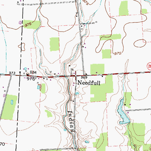 Topographic Map of Needful Post Office (historical), OH
