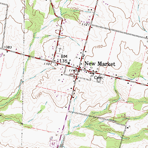 Topographic Map of Newmarket Post Office (historical), OH