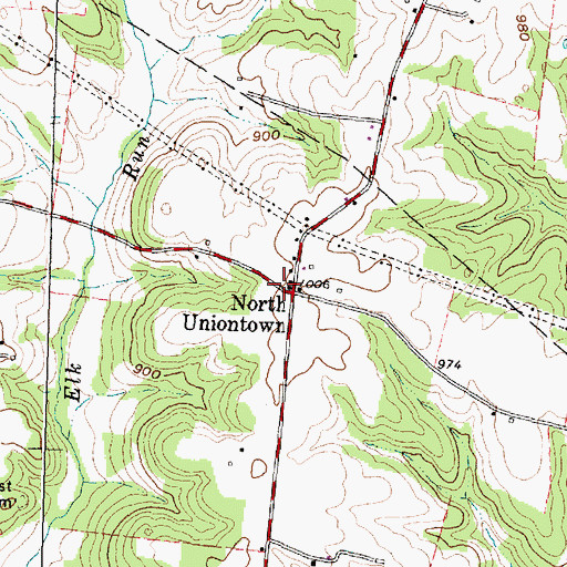 Topographic Map of North Uniontown Post Office (historical), OH