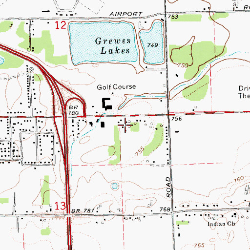 Topographic Map of Saginaw Chippewa Tribal College, MI