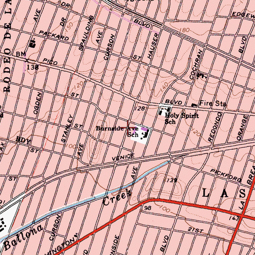 Topographic Map of Saturn Elementary School, CA