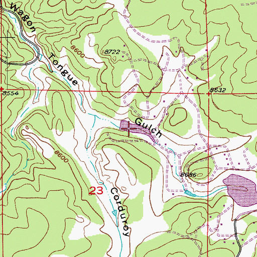 Topographic Map of Wagon Tongue Reservoir, CO
