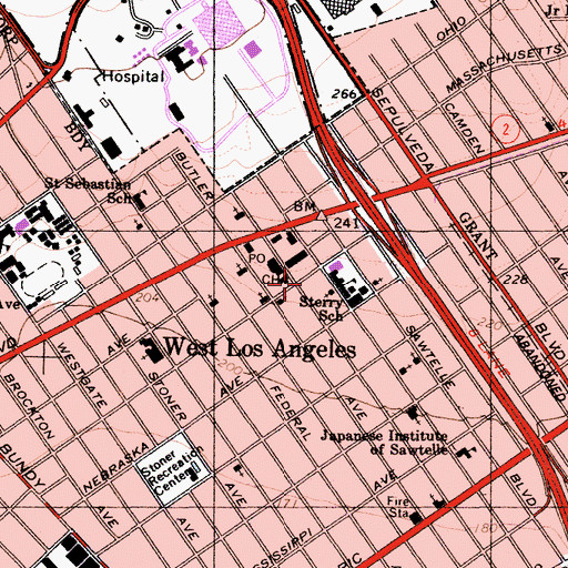 Topographic Map of Sterry Elementary School, CA