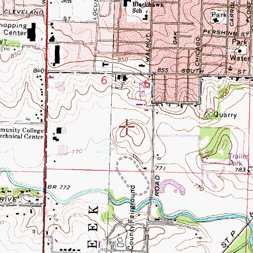 Topographic Map of Freeport Prairie Nature Preserve, IL