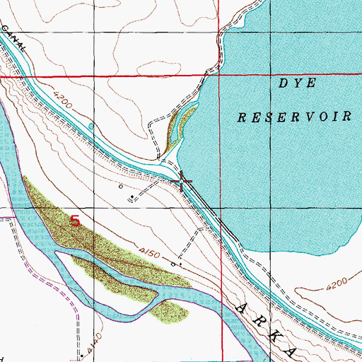 Topographic Map of Dye Dam, CO