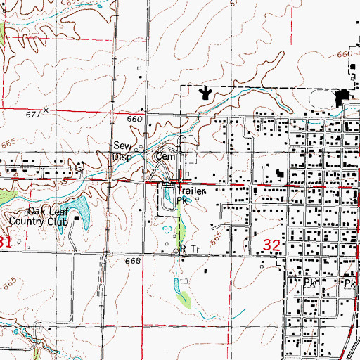 Topographic Map of Girard City Cemetery, IL