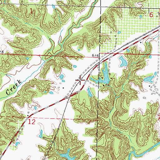Topographic Map of Denby Prairie Nature Preserve, IL