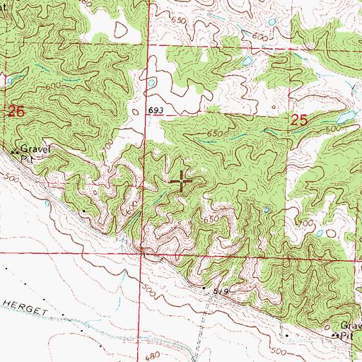 Topographic Map of Revis Hill Prairie Nature Preserve, IL