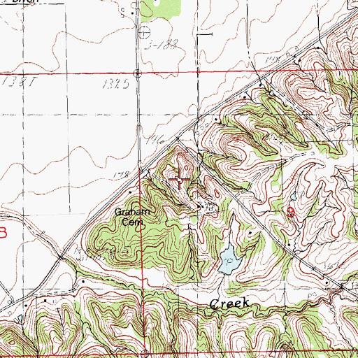 Topographic Map of Meredosia Hill Prairie Nature Preserve, IL