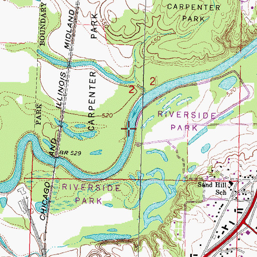 Topographic Map of Carpenter Park Nature Preserve, IL