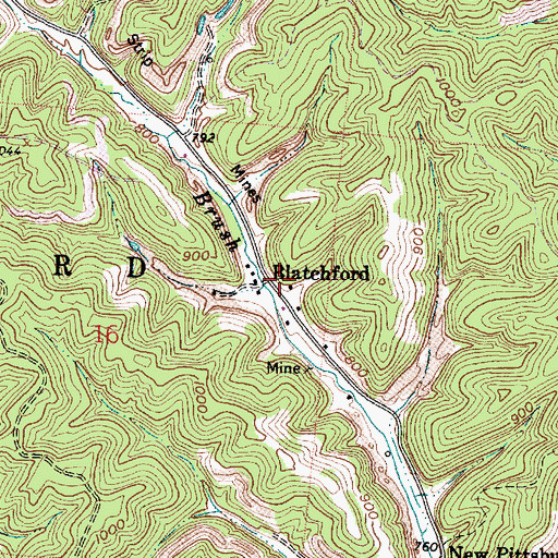 Topographic Map of Blatchford Post Office (historical), OH