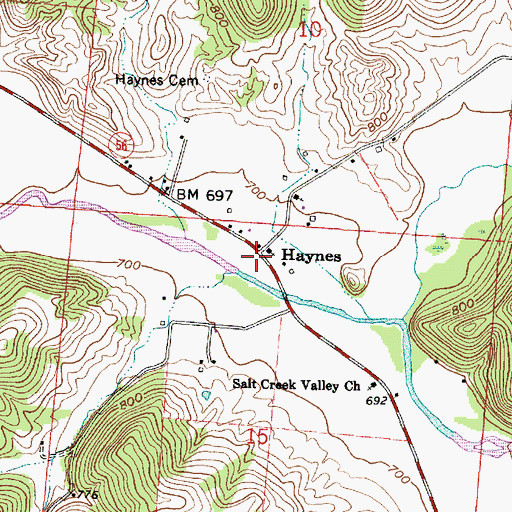 Topographic Map of Haynes Post Office (historical), OH