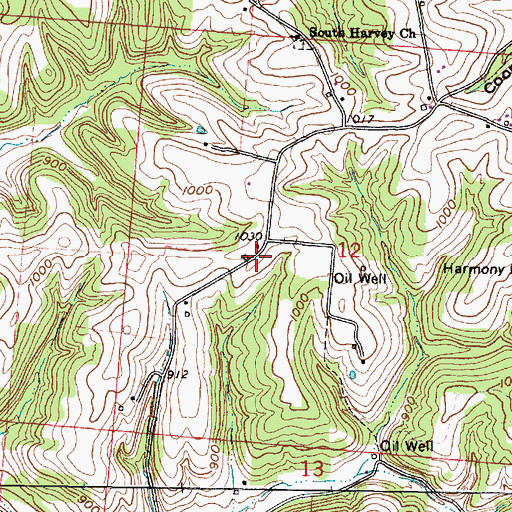 Topographic Map of Max Post Office (historical), OH