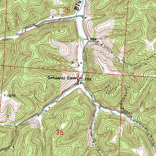 Topographic Map of Nancy Post Office (historical), OH