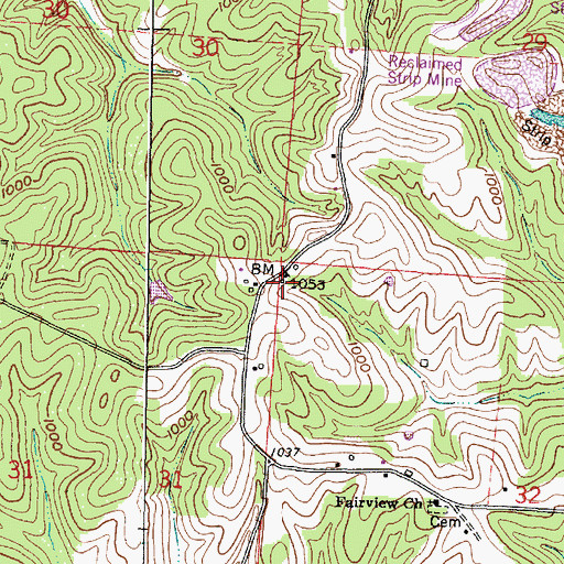Topographic Map of Smock Post Office (historical), OH