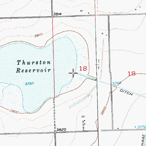 Topographic Map of Thurston Lake Dam, CO