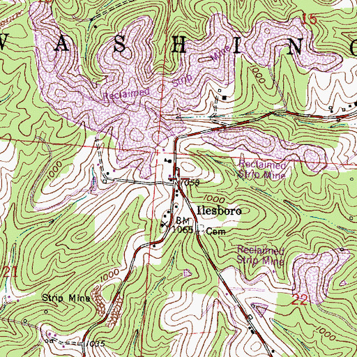 Topographic Map of Isleboro Post Office (historical), OH