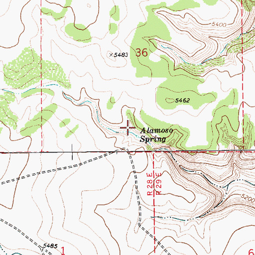 Topographic Map of Alamoso Spring, NM