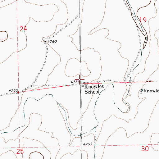 Topographic Map of Knowles School, NM