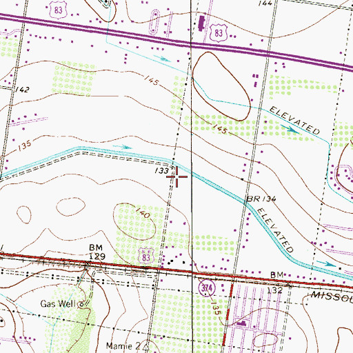 Topographic Map of Basham Number 19 Colonia, TX