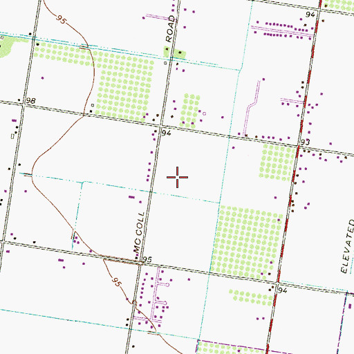 Topographic Map of Batson Gardens Colonia, TX