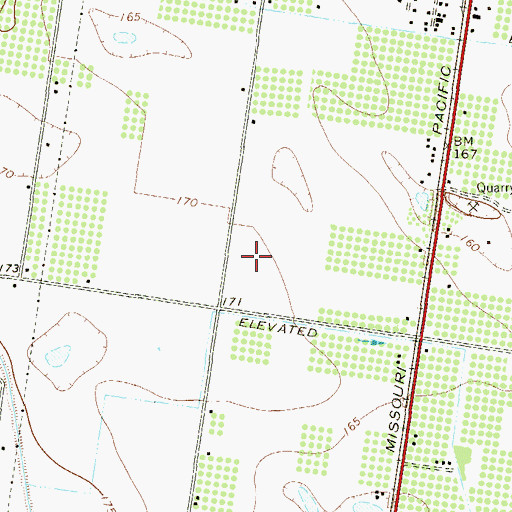 Topographic Map of Bella Vista Estates Colonia, TX