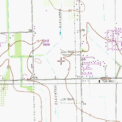 Topographic Map of Bellaire Colonia, TX