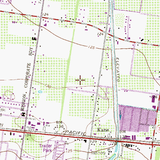 Topographic Map of Bentsen Colonia, TX