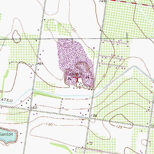 Topographic Map of Blue Rock Colonia, TX