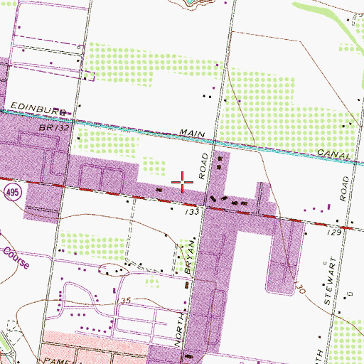 Topographic Map of Bodine Colonia, TX