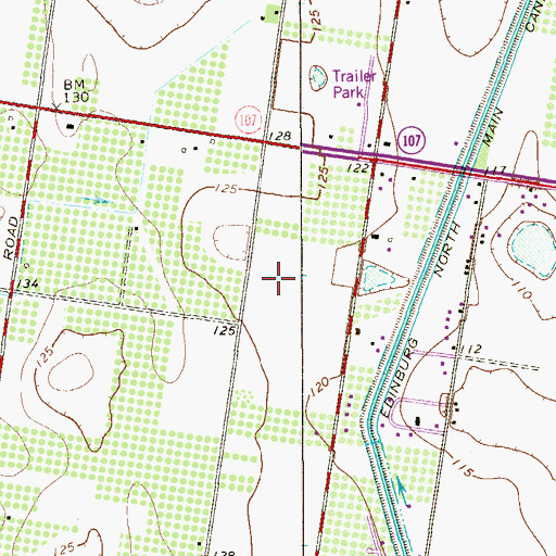 Topographic Map of Brandon Lake Colonia, TX
