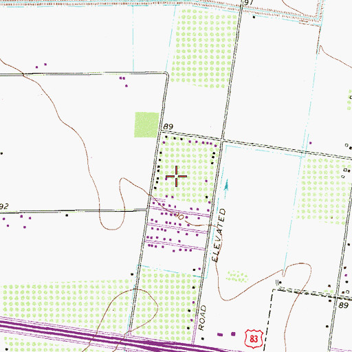 Topographic Map of Brown Acres Colonia, TX