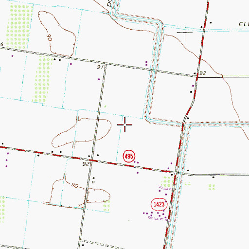 Topographic Map of Bar Number 7 Colonia, TX
